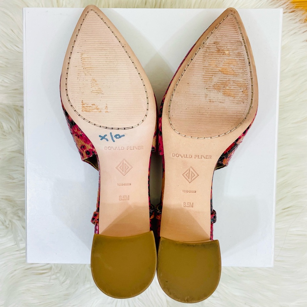Donald J. Pliner Song Leather Slingback Pumps, Magenta Snakeskin, EUC - Picture 13 of 15